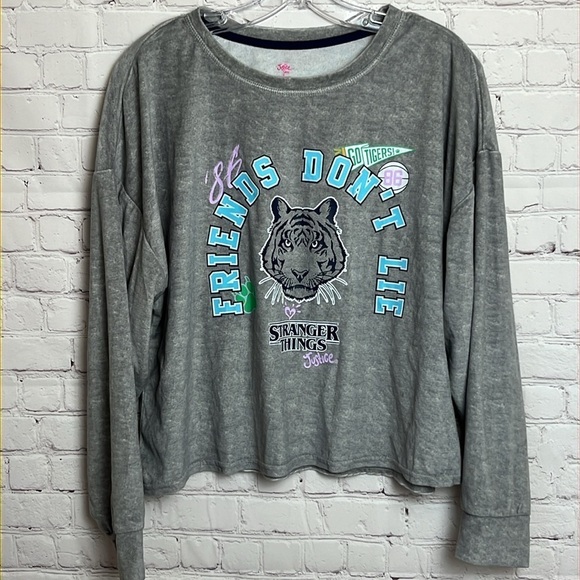 TWO Justice Stranger Things Long Sleeve PJ Tops - Picture 7 of 12